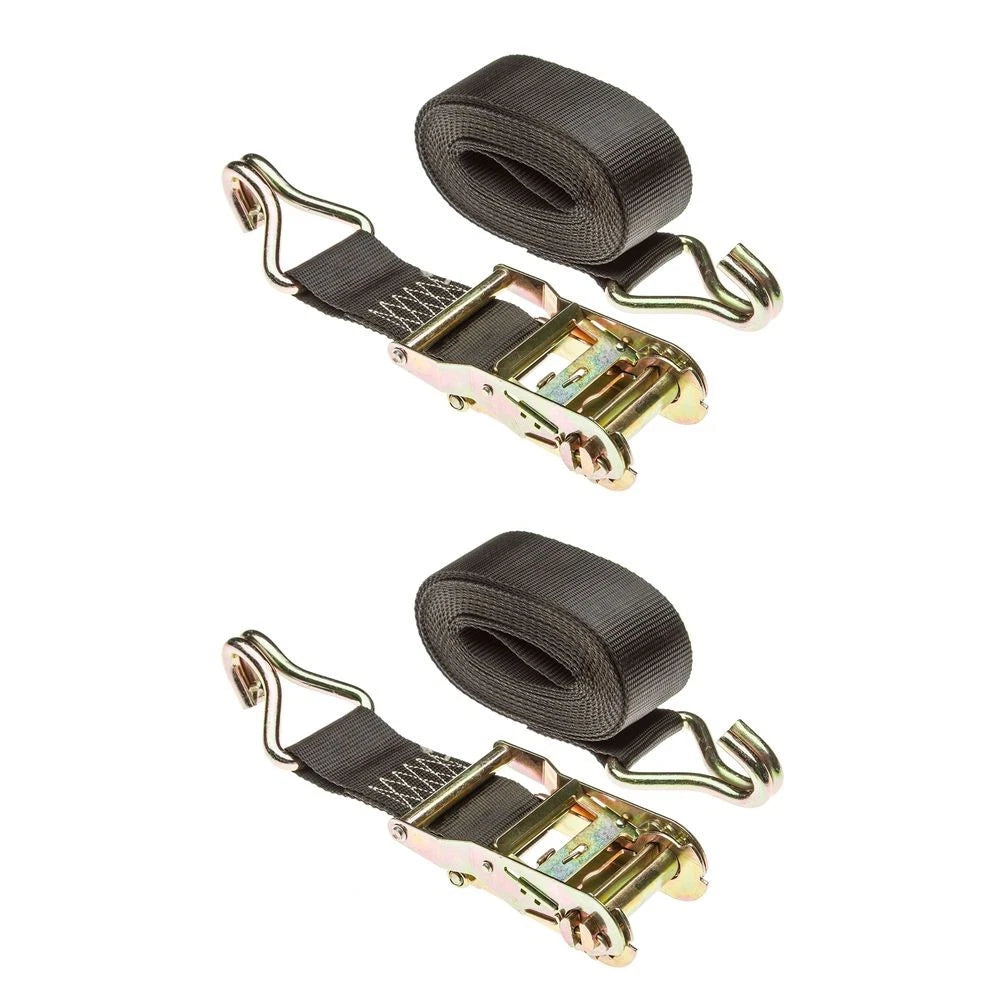 2-Pack 2" x 18' Ratchet Straps with J-Hooks for Truck or Trailer (2010–2023)