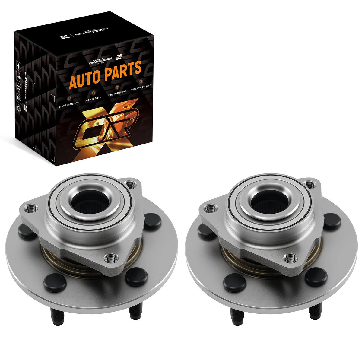 Pair Front Wheel Bearing Hub for Dodge Ram 1500 (2002–2008) 515072 5 Lug