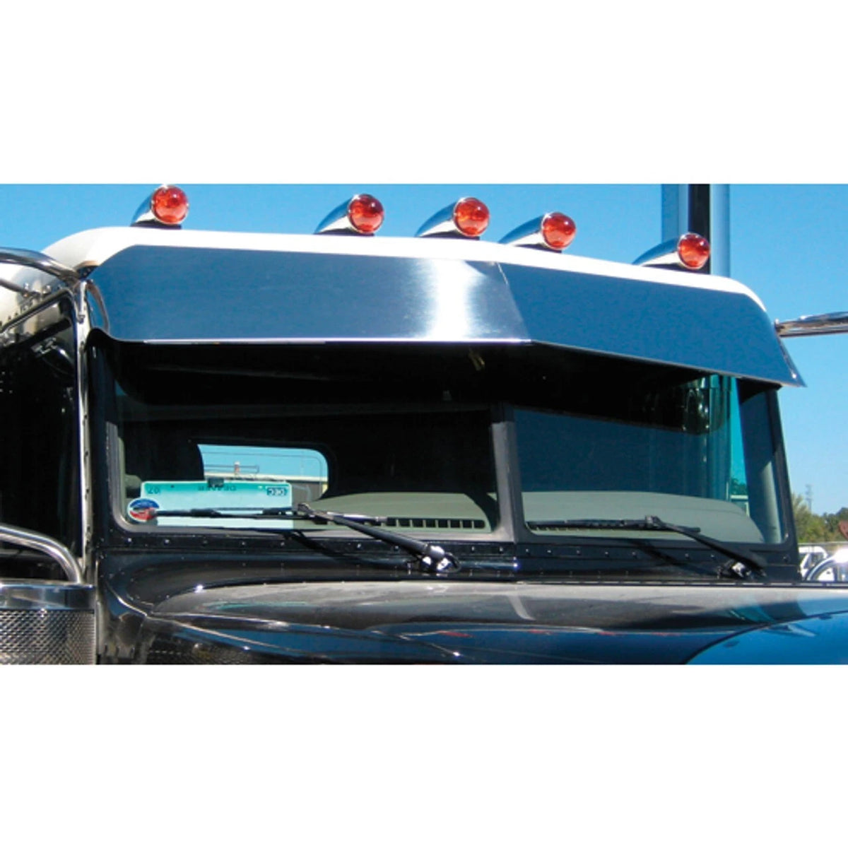 Bowtie Drop Visor for Peterbilt Flat Top/Ultra Cab (12.5 Inch)
