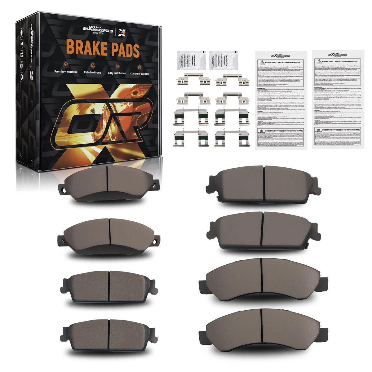 Set of 4 Ceramic Brake Pads for GMC Sierra 1500/Yukon/Yukon XL 1500 (2007–2014)