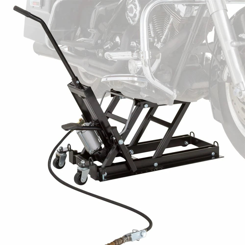 Black Widow Air/Hydraulic Jack for Motorcycle & ATV (1,500 lbs Capacity)