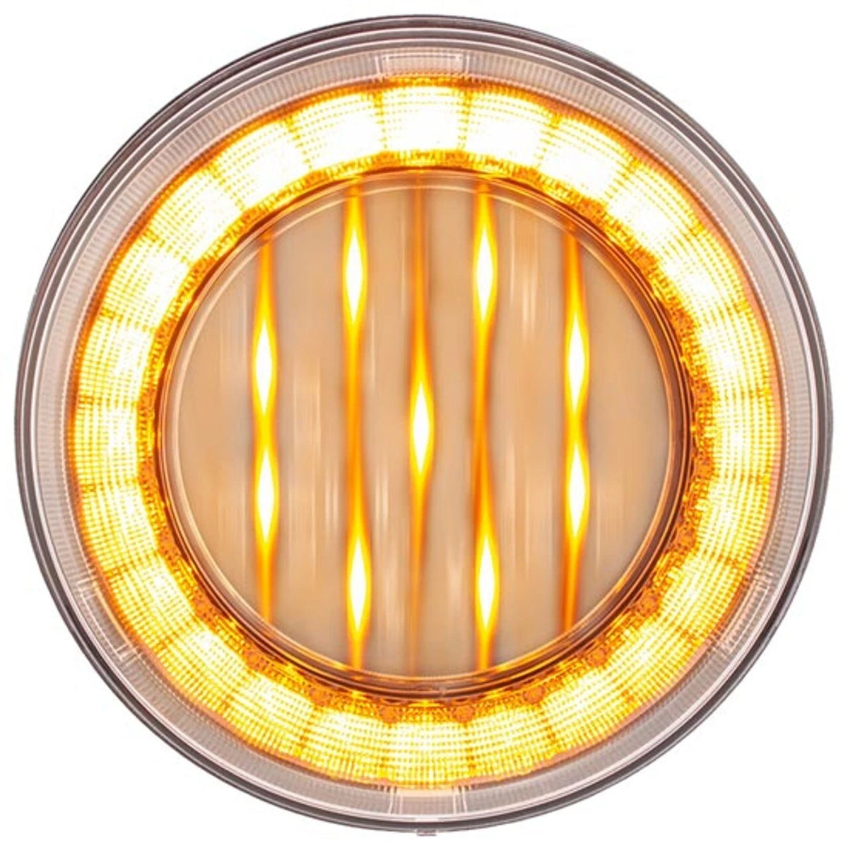 4 Inch Round LED Light for - Amber/ Clear Lens