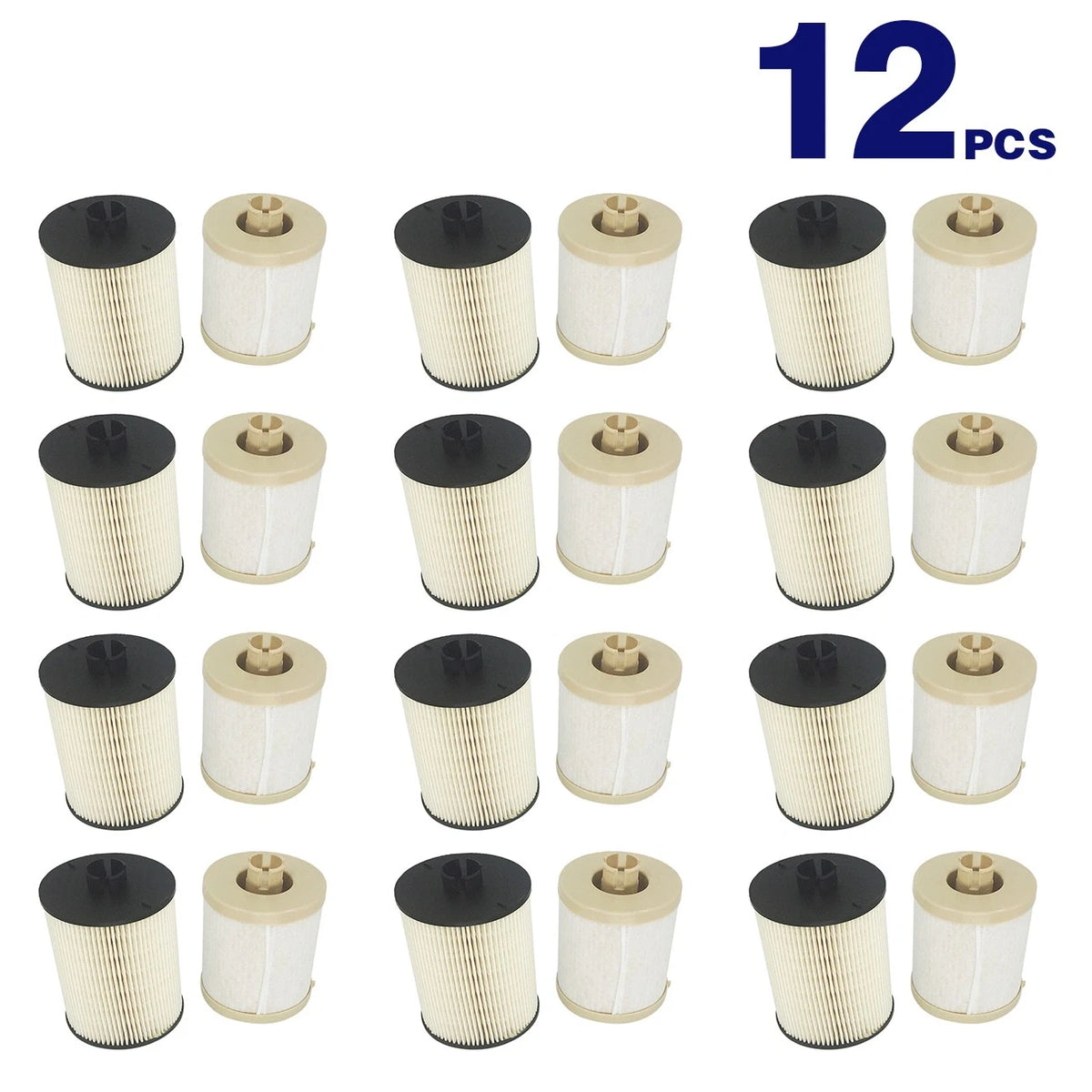 12PCS Fuel Filters for Ford Super Duty 6.4L Powerstroke Diesel (2008–2010)