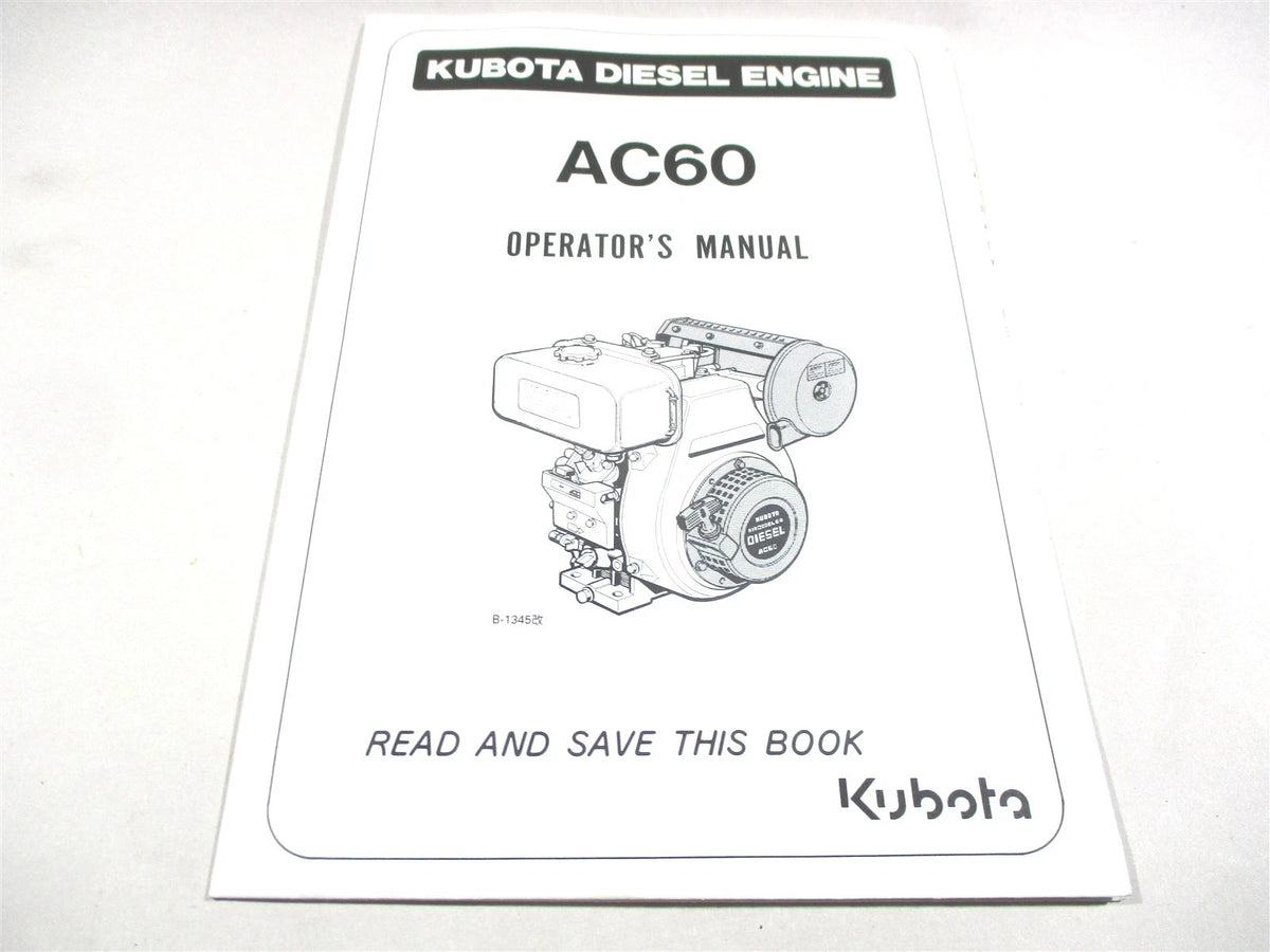 Operators Manual for Kubota AC60 - Part No. 11551-89150