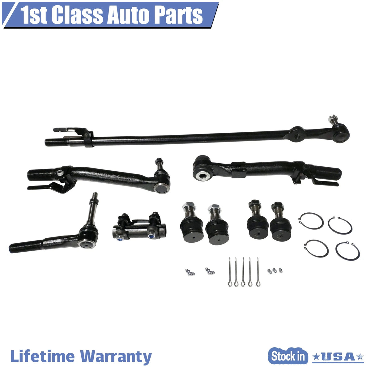 9x Front Steering Ball Joints Tie Rods Kit for Ford F-250 Super Duty (2005–2016)