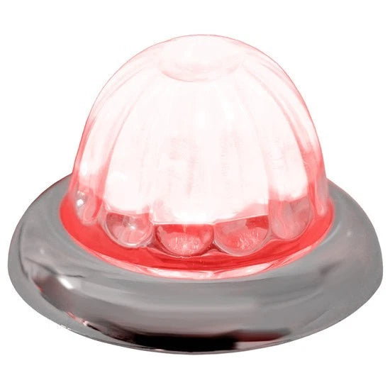 1-1/2" Glass Watermelon Red-Clear LED Light for Stud Mount
