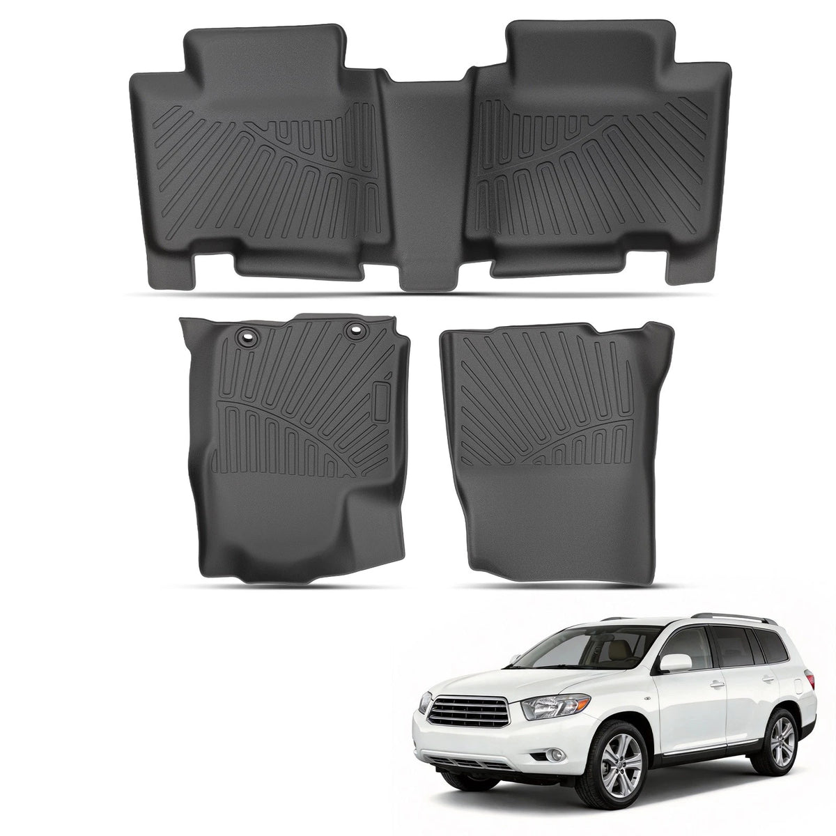Set of 4 Anti-Slip Floor Mats Liner for Toyota RAV4 (2013–2018) TPE All-Weather