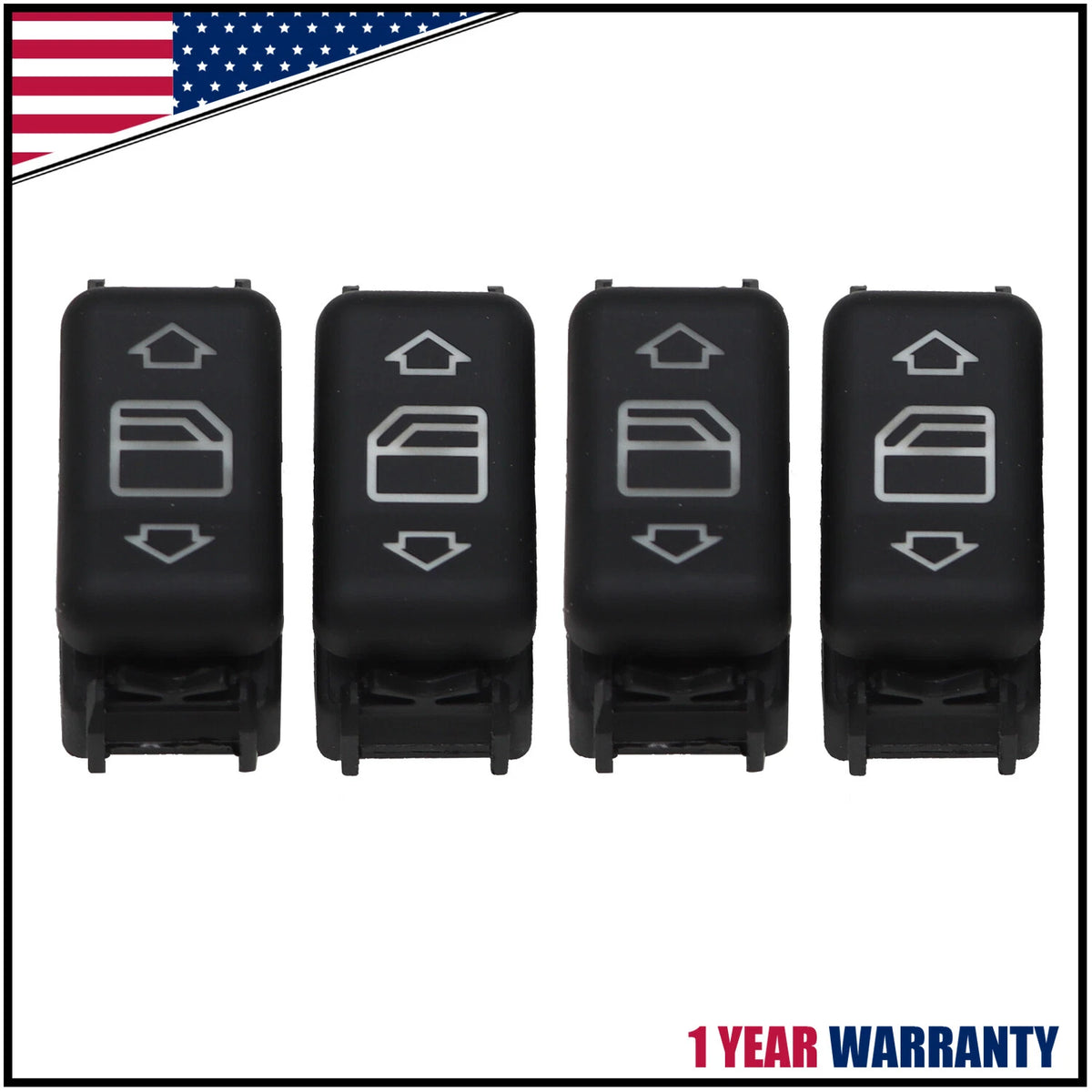 Set of 4 Power Window Switches for Mercedes W124 W126 (1985–1995) 1248204610