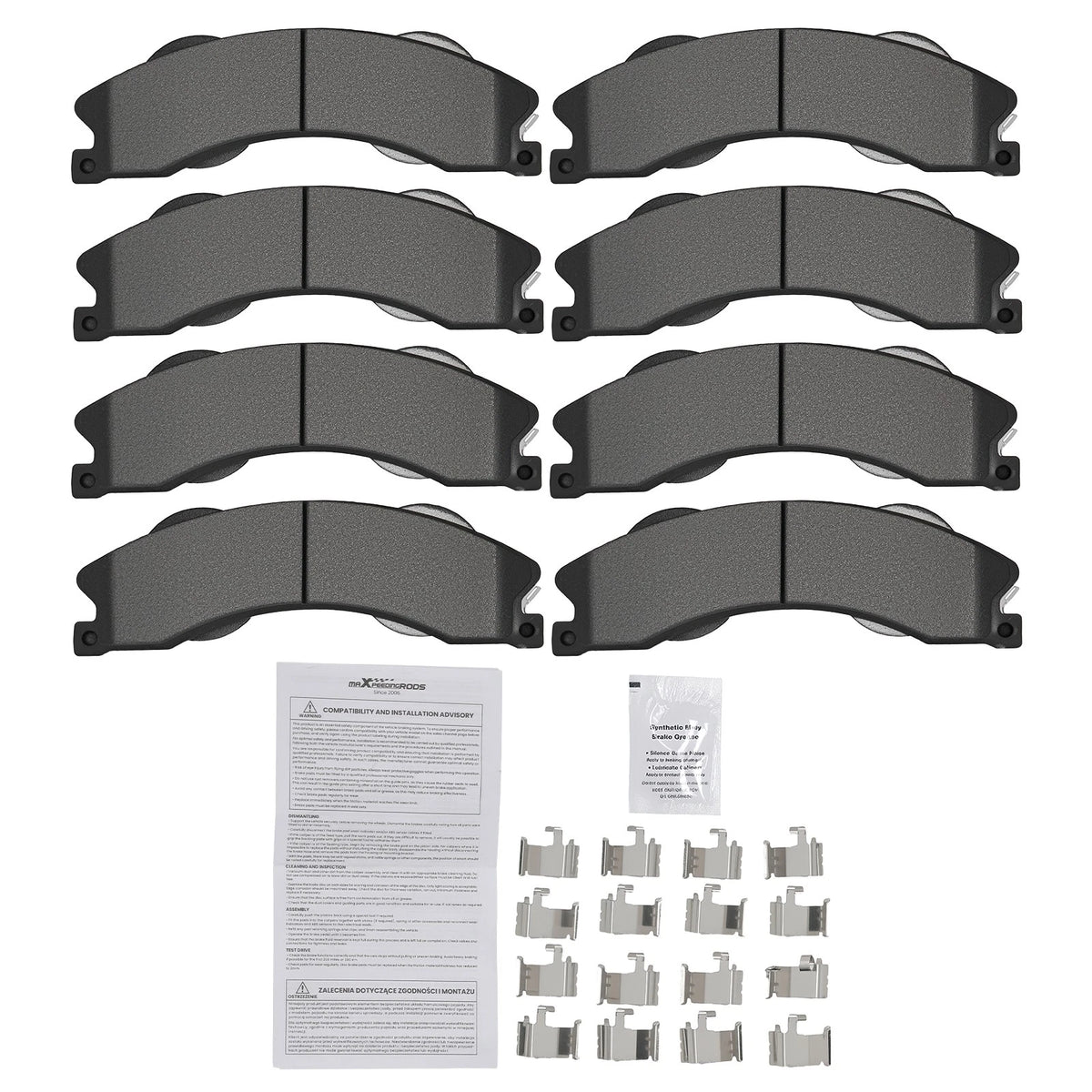 8pcs Brake Pads Set for Chevrolet Suburban 3500 HD (2016–2019) P1411
