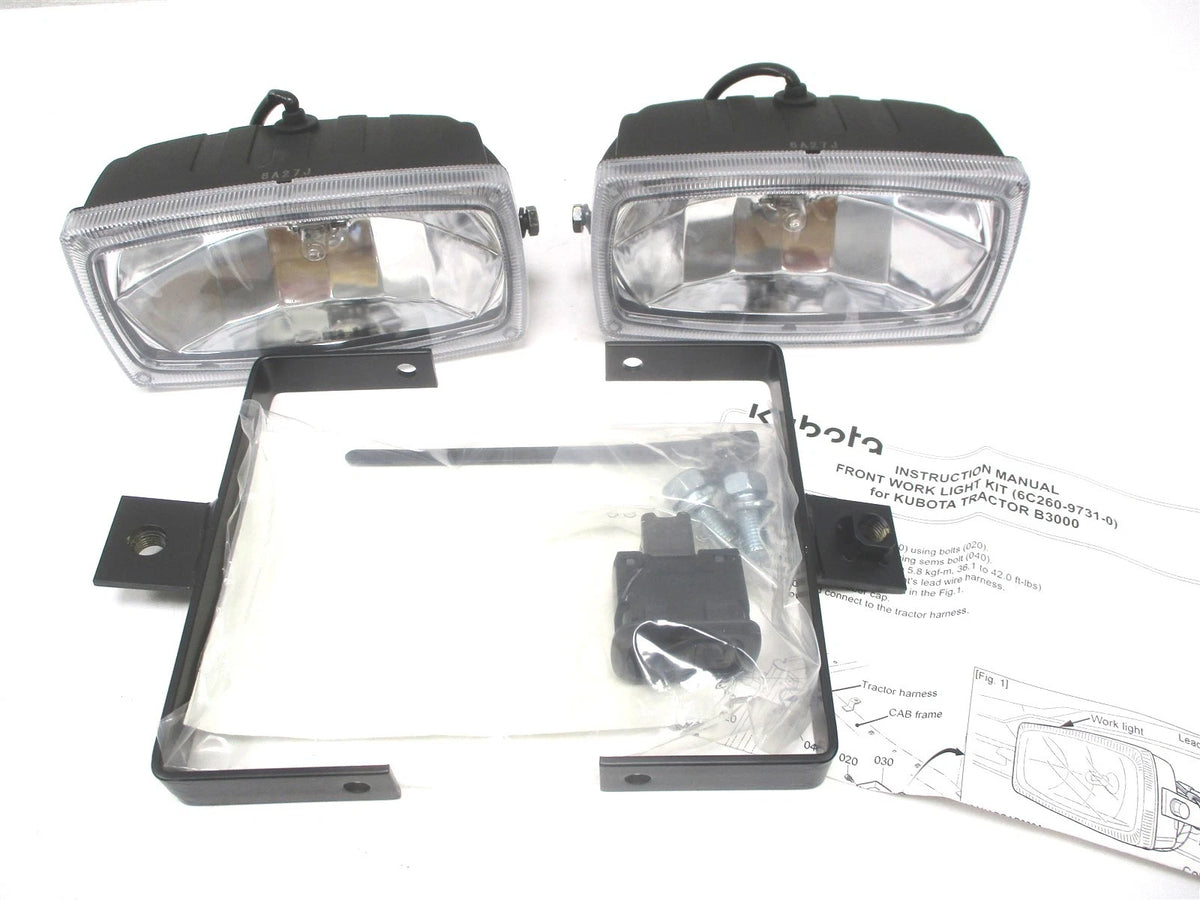 Front Work Light Kit for Kubota B3000 B7350 (6C260-97311, T1275-75303)