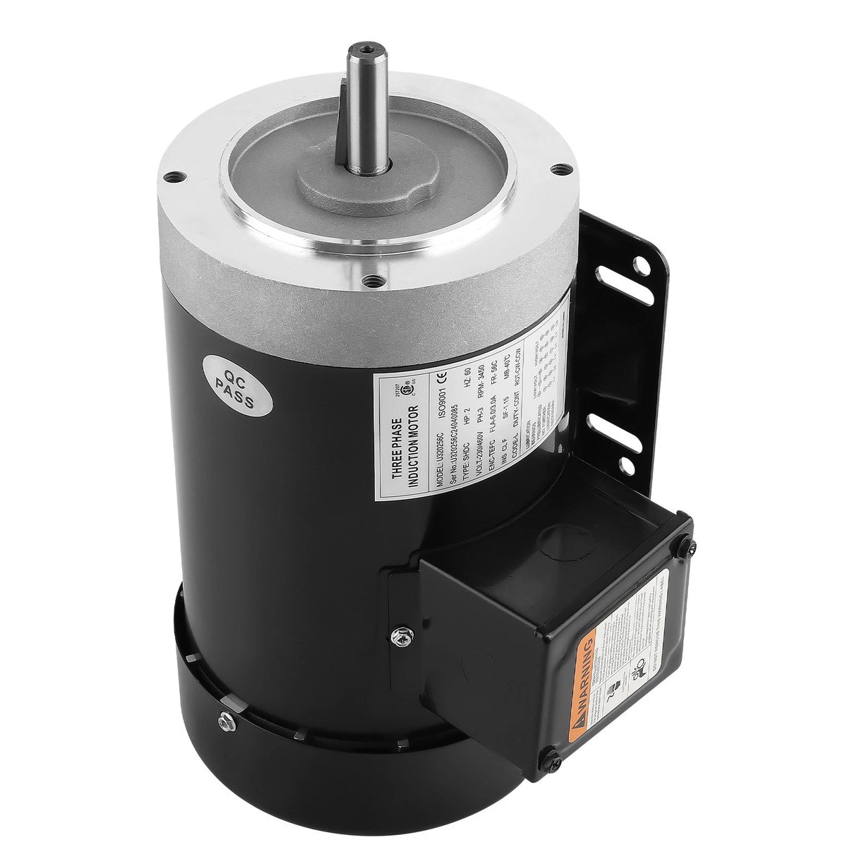 2HP Electric Compressor Duty Motor 3 Phase TEFC 3450RPM 56C Frame 5/8"