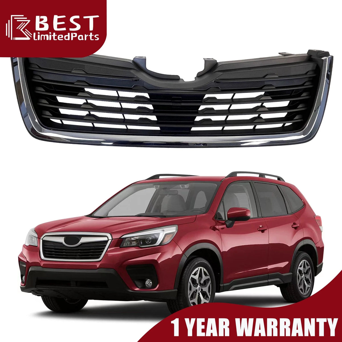 Front Grille with Chrome Trim for Subaru Forester (2019–2021) 91121SJ110