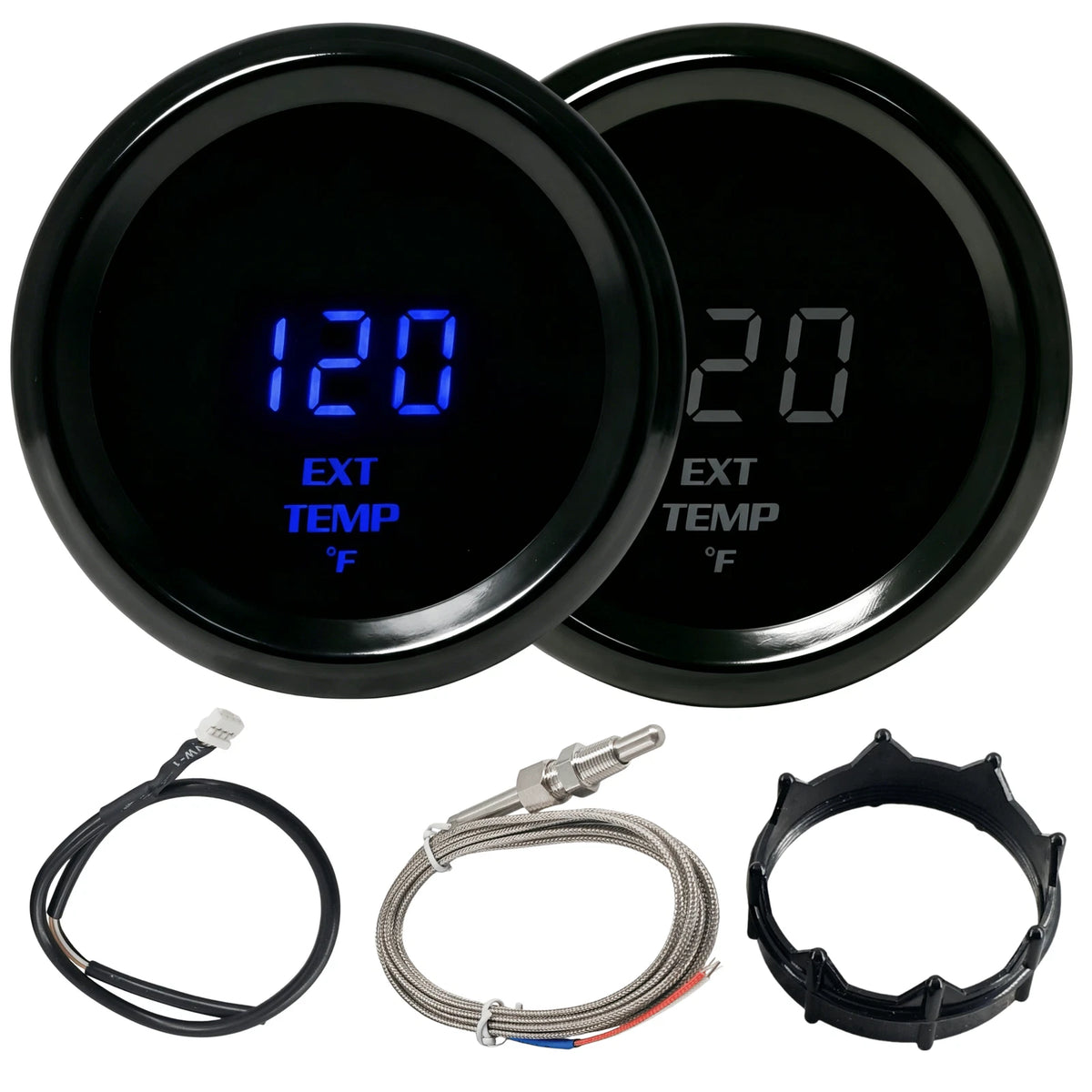 LED 2" 52mm Exhaust Gas Temp EGT Meter Gauge with Sensor Harness Bracket