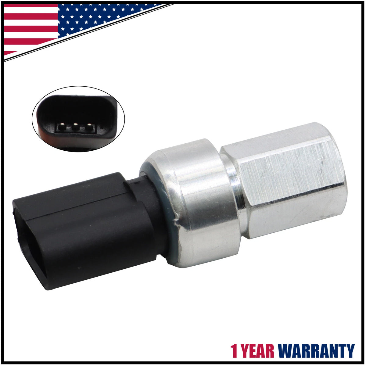 A/C Pressure Switch Sensor 1K0959126E for VW Jetta Golf Passat Audi A1 (–)