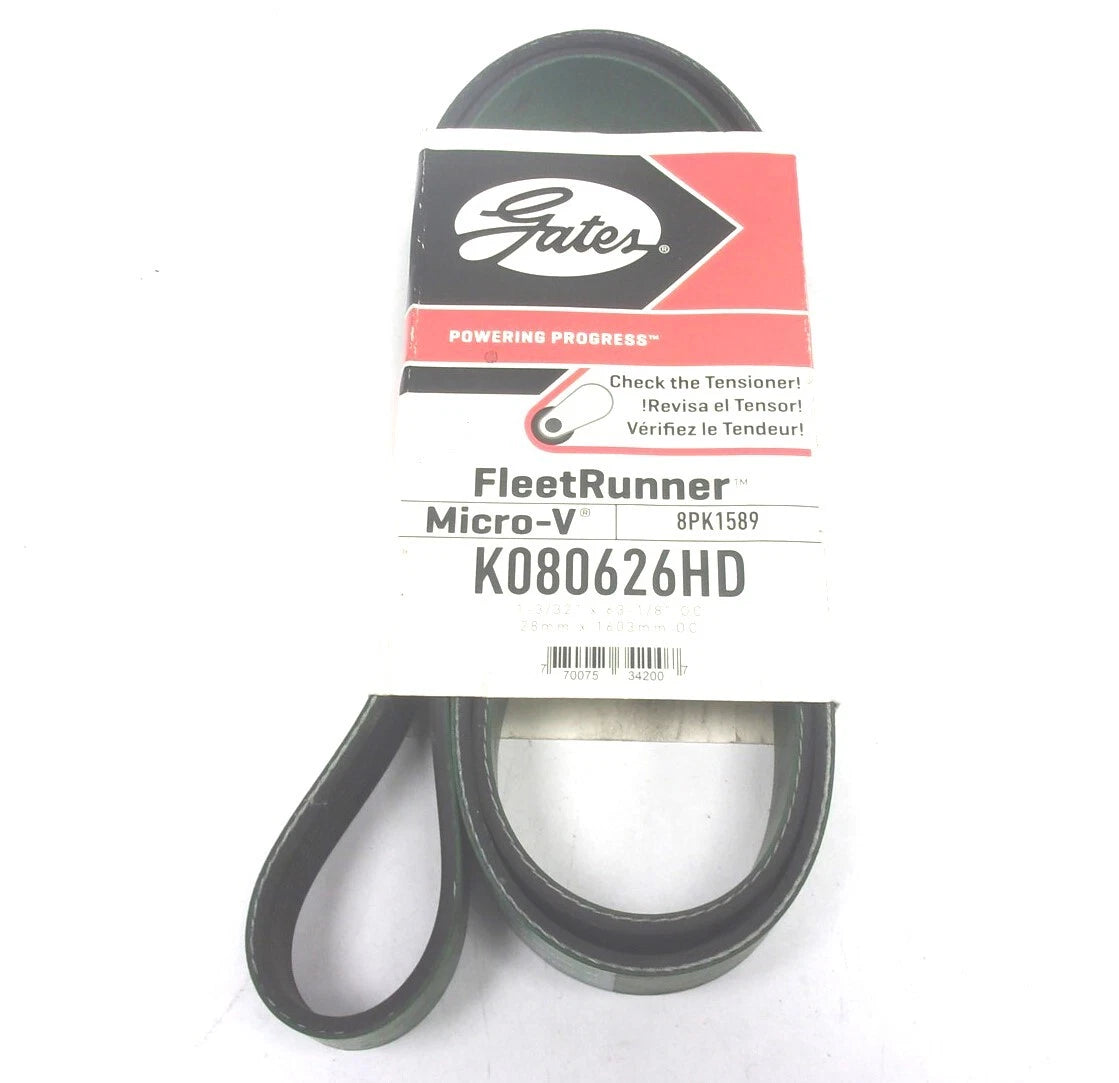 Gates Serpentine Heavy Duty Micro-V Belt for K080626HD 8PK1589 63.125" X 1.0938"