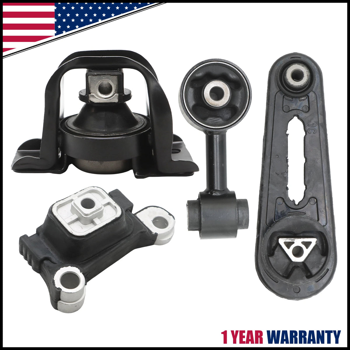 Set of 4 Front Motor Mounts for Nissan NV200 (2013–2021) & Chevy City Express (2013–2018)
