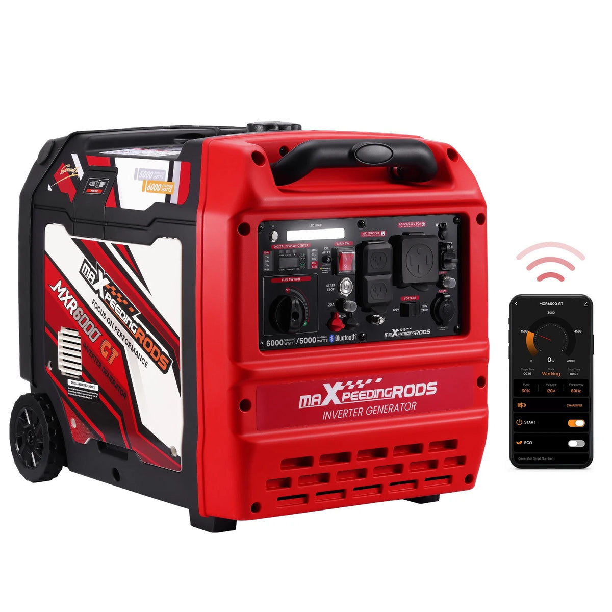 6KW Inverter Generator with Wheels for Home Backup (120V/240V)