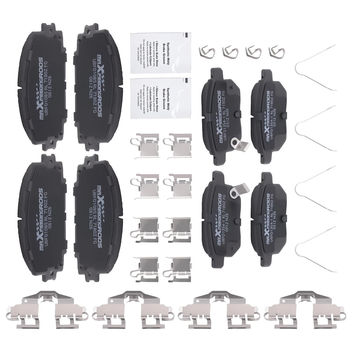 8pcs Ceramic Brake Pads Set for Lexus CT200h (2011–2017) w/Hardwares