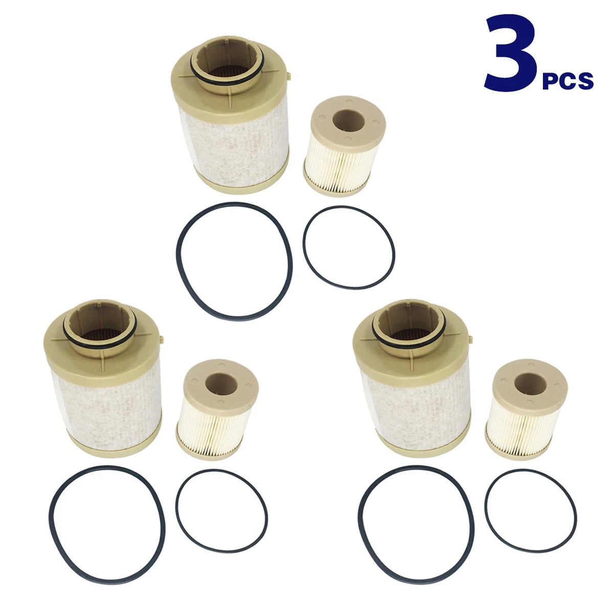 3X Fuel Filter for Ford F Series 6.0L Powerstroke Turbo Diesel (2003–2007) FD4616