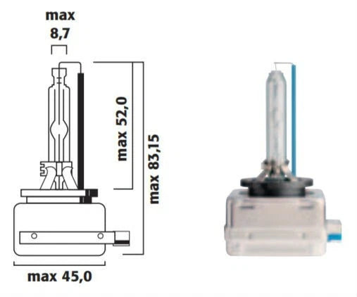 Flosser 40822 D8S HID Xenon Bulb 42V/25W 4200K for Automotive