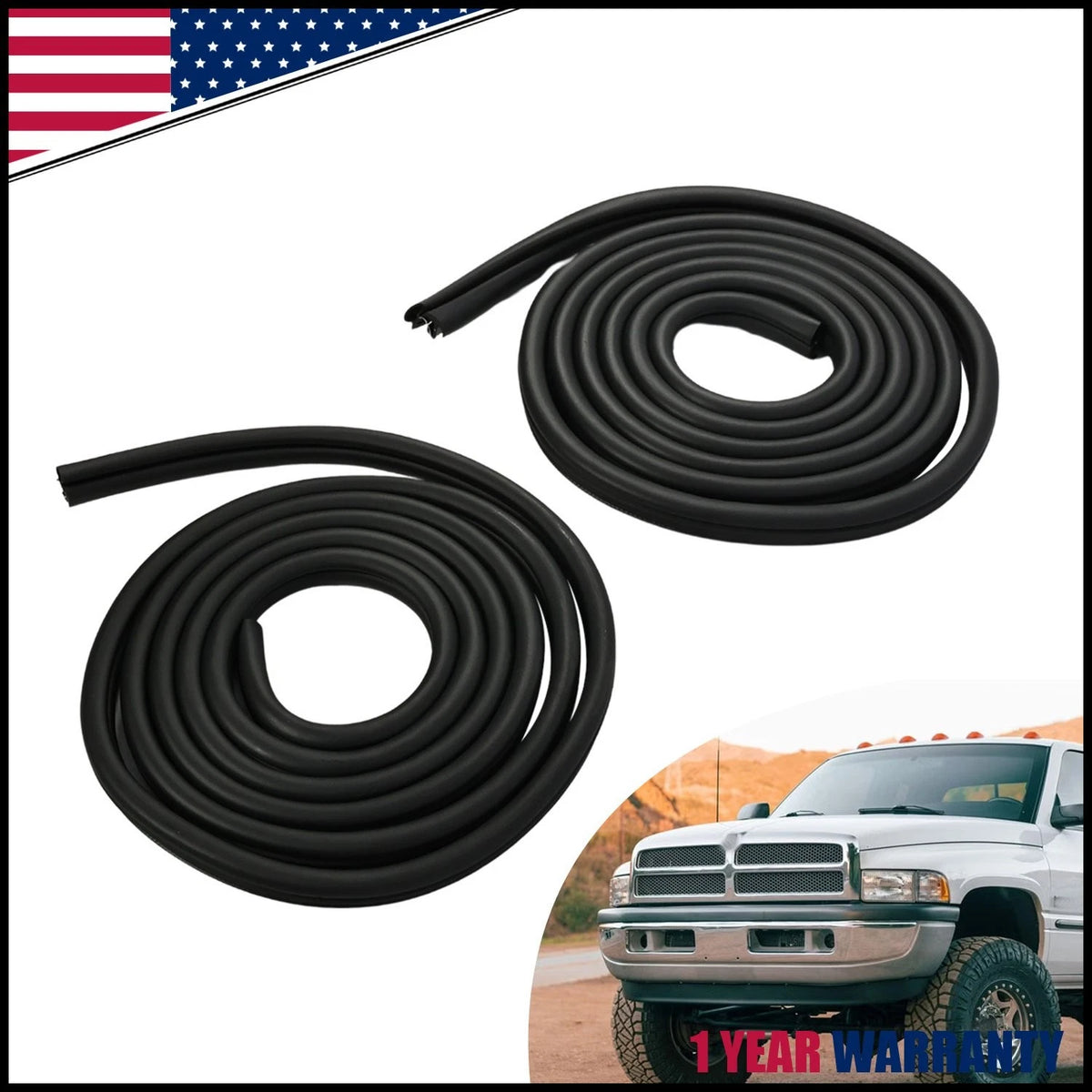 2Pcs Door Weatherstrip Seal for Dodge Ram 1500 2500 3500 (1994–2002) 55276286AA