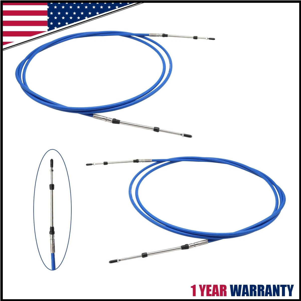 2PCS Throttle Shift Control Cable for Yamaha Outboard/Inboard (33C)