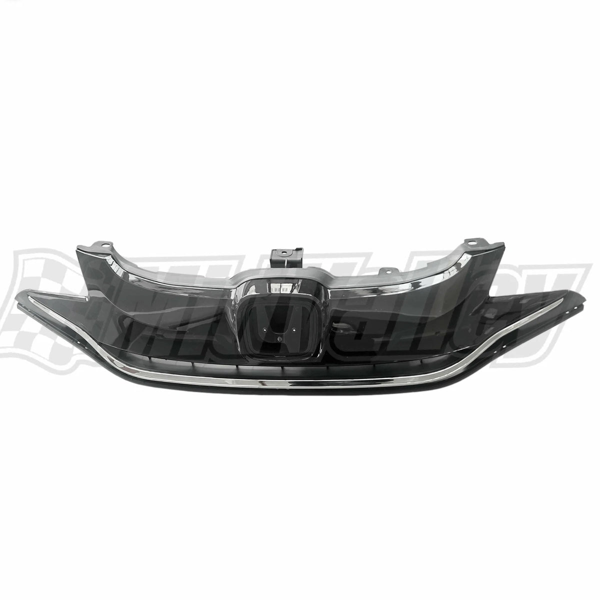 Grill Upper Bumper Grille Chrome & Gloss Black for Honda Fit (2015–2017)