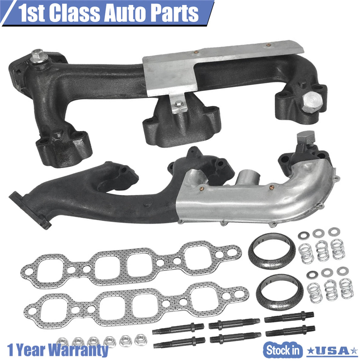 2PC Front Exhaust Manifold for Chevy GMC C1500 C2500 C3500 (1988–1995) 674-157