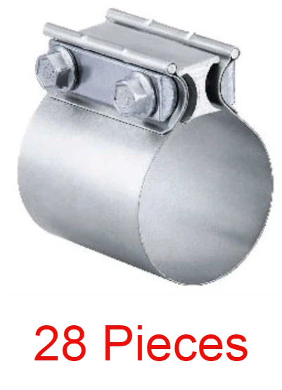 28 Pc Butt Joint Exhaust Clamp Set for (2.5" to 3.5")
