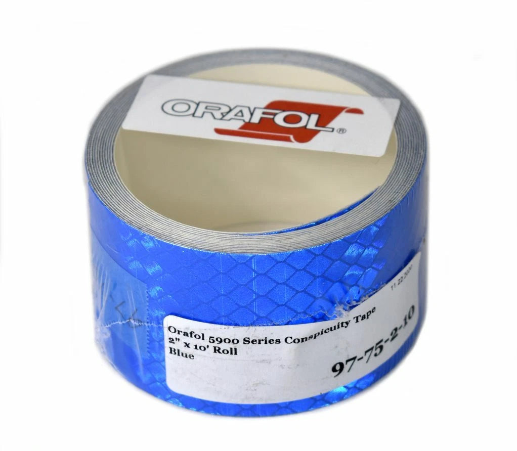 2" x 10' Blue Reflective Tape Roll for Various Applications (5900 Series)