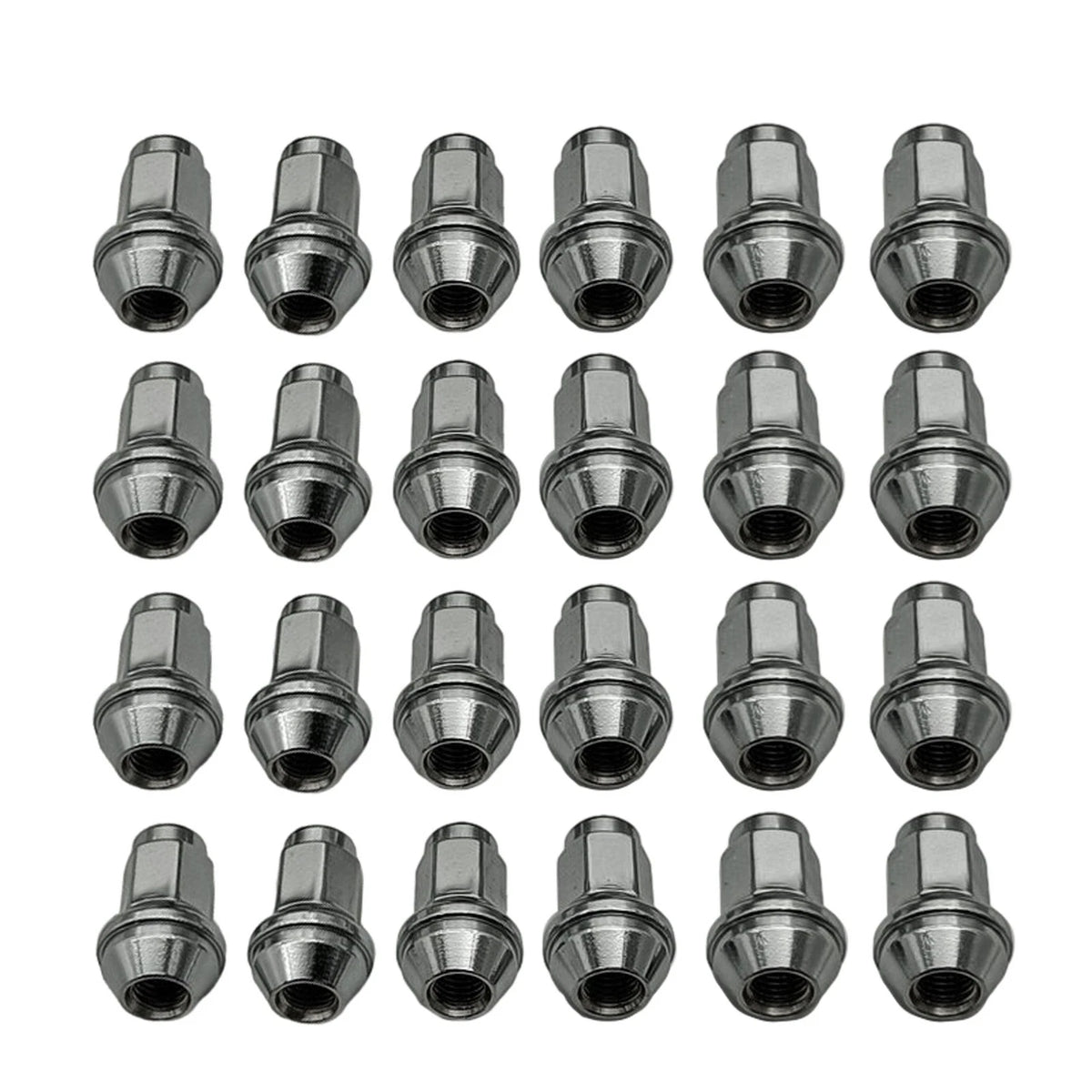 24Pcs Chrome Steel Lug Nuts 14x2 for Ford F-150, Expedition (2004–2014)