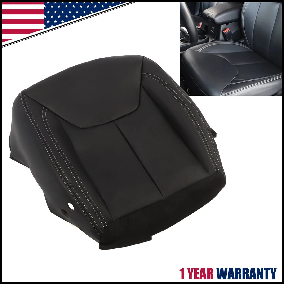 Driver Bottom Leather Seat Cover for Jeep Wrangler (2013–2017)