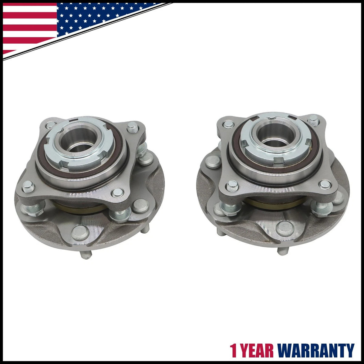 Front Wheel Bearing Hub Pair for Toyota 4Runner Tacoma 2WD (2005–2023)