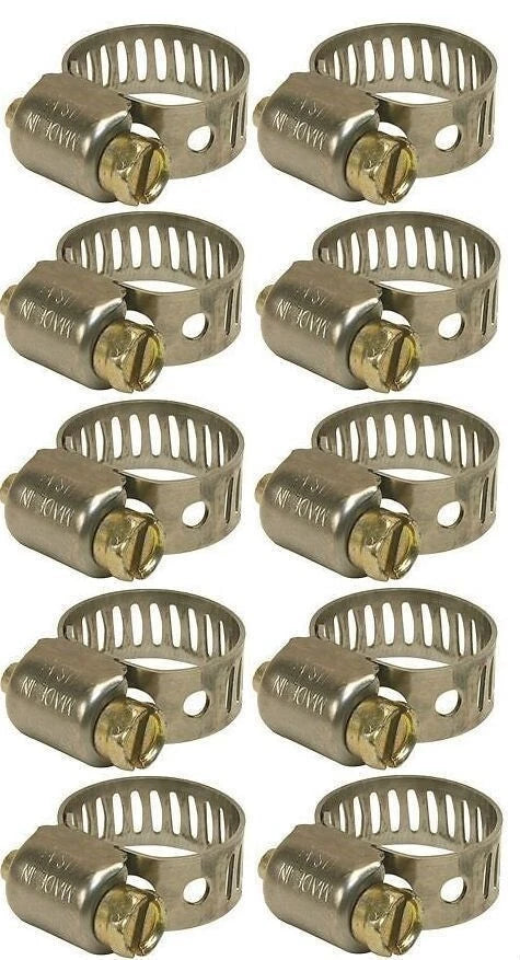 10 Power Seal Worm Drive Hose Clamps for Breeze 62008H (Min 1/2" Max 29/32")