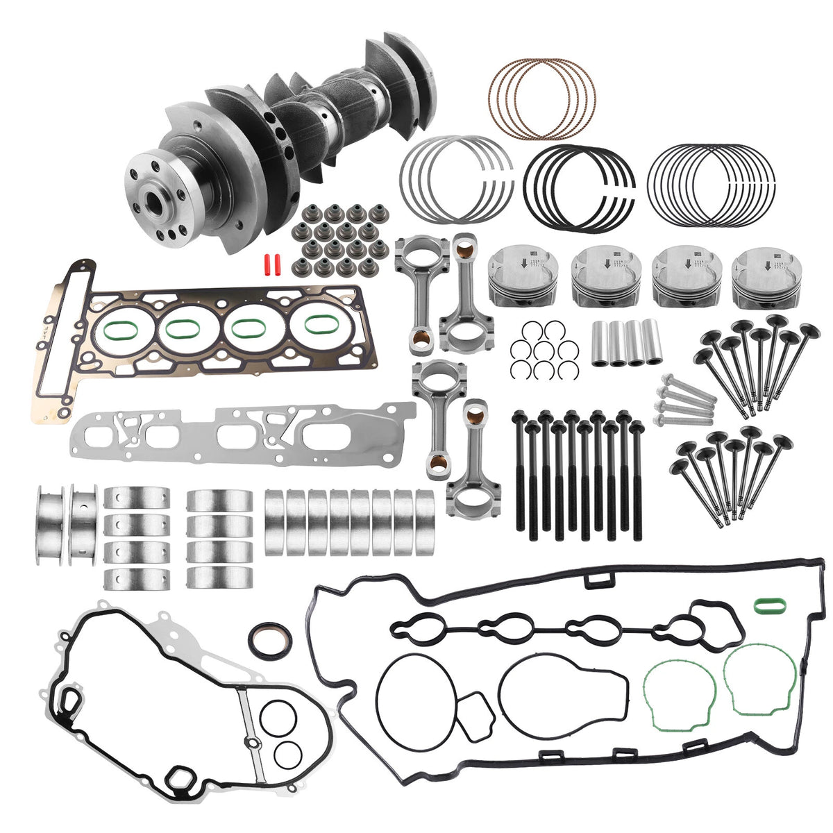 2.4L Engine Rebuild Overhaul Kit for Chevy GMC - Crankshaft, Con Rods, Gasket Kit