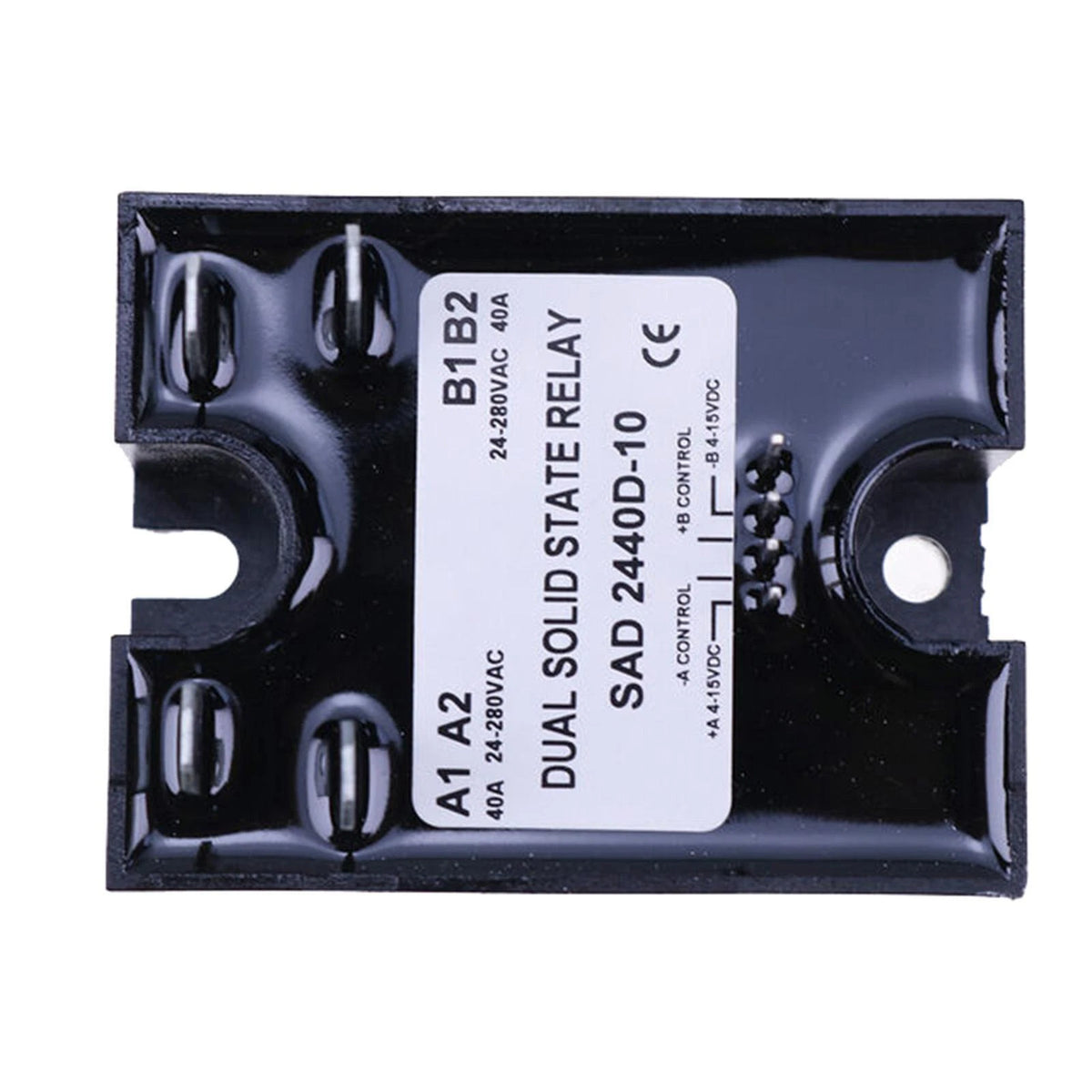 Dual Solid State Relay SSR for 4-15VDC Input 280VAC 40A (D2440D-10)