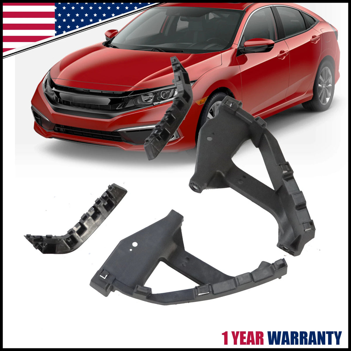 4PC Front Hold Mount Retainer for Honda Civic Sedan (2016–2021)