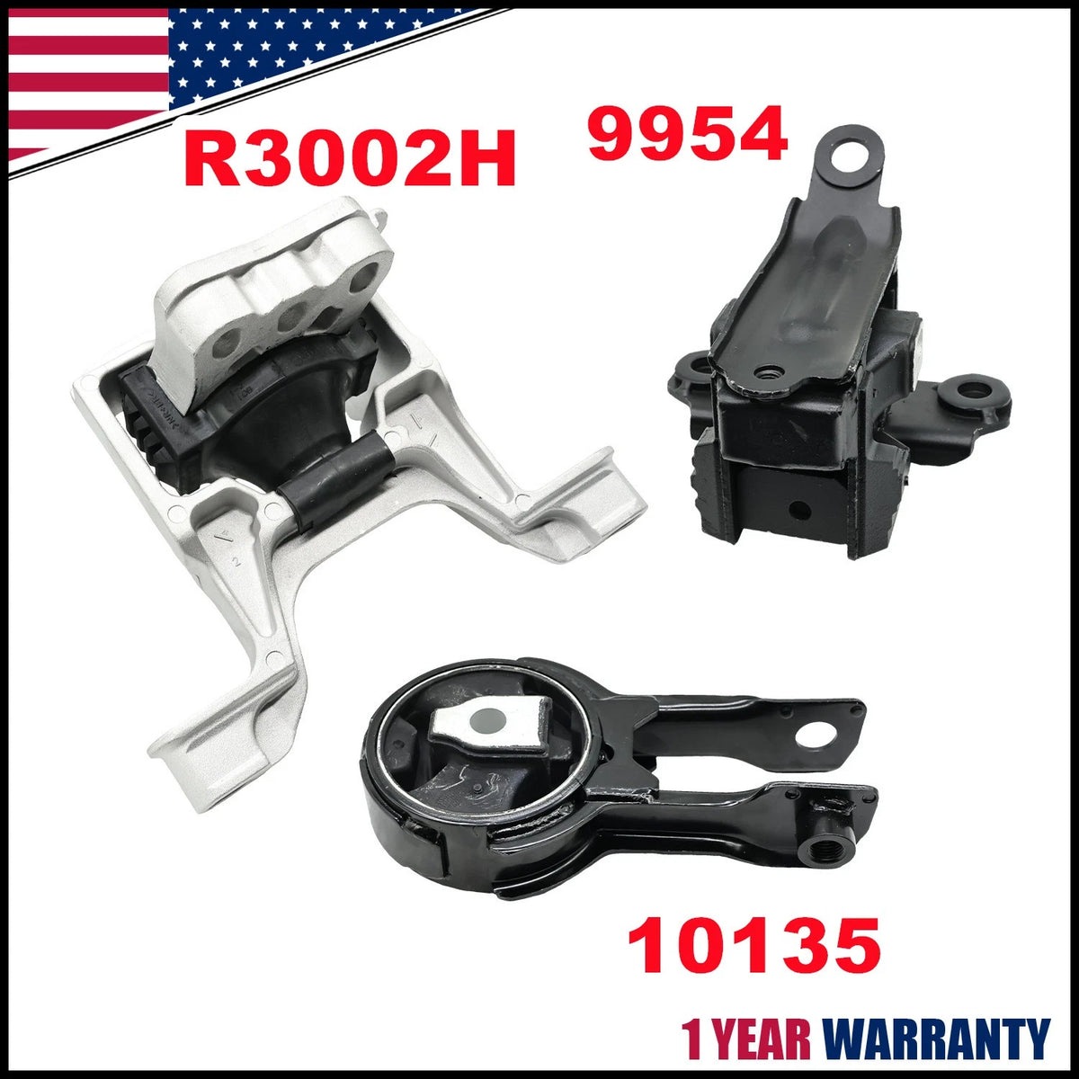 3X Engine Motor & Transmission Mounts for Mazda 2 (2018) L4-1.5L