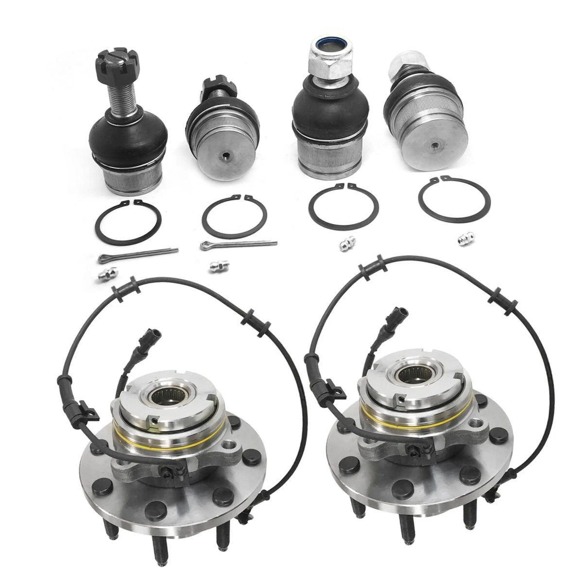 Ball Joints & Wheel Hub Kit w/ABS for Ford F-250 F-350 Super Duty (1994–2004)