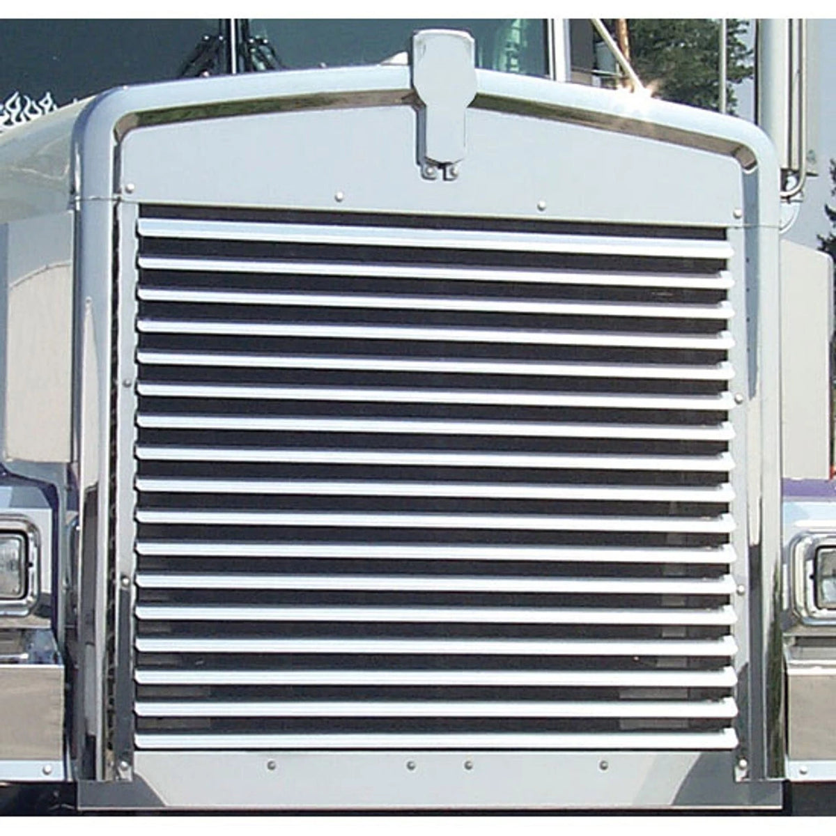 Stainless Steel Louvered Grille Insert for Kenworth W900B
