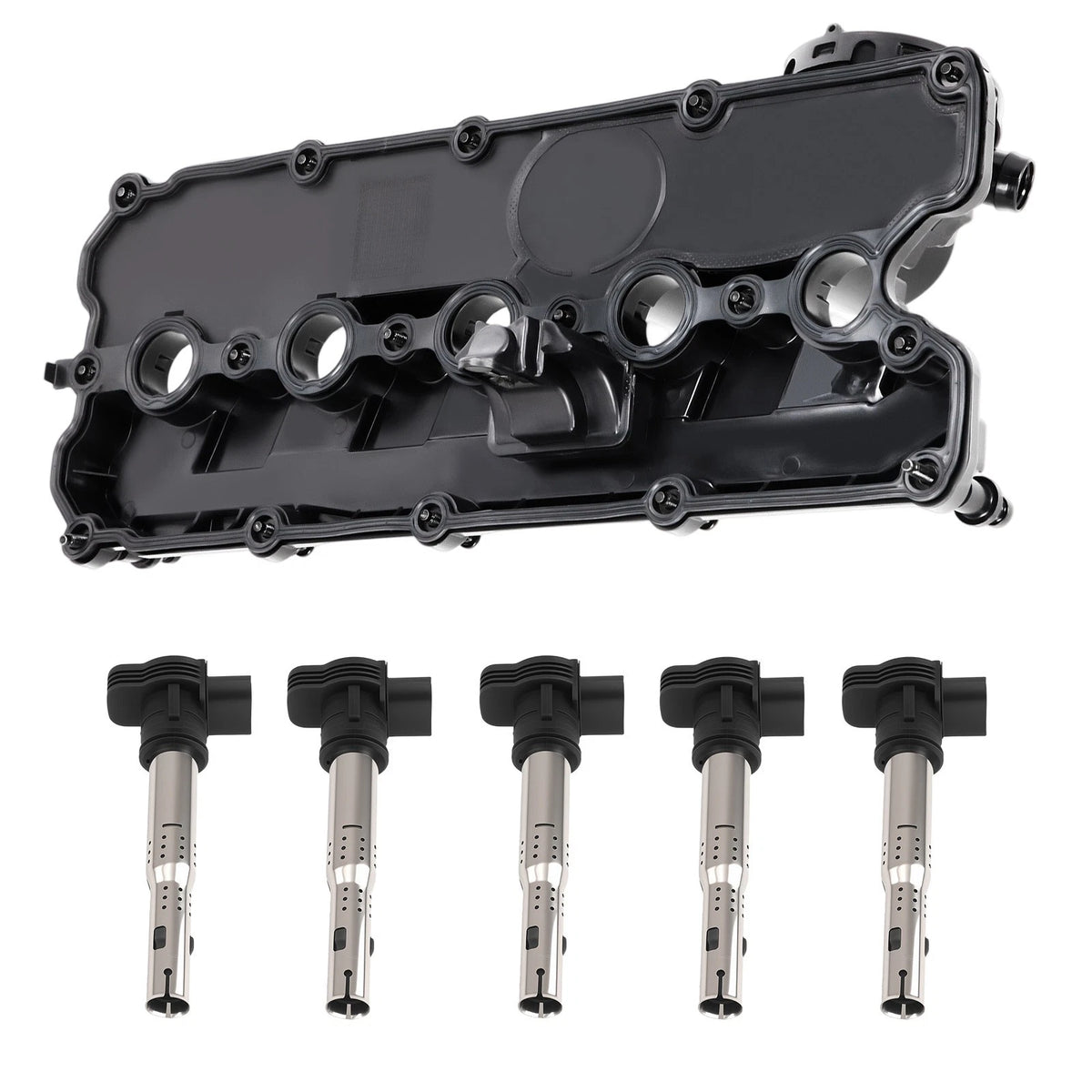 Engine Valve Cover + Coils for VW Jetta Passat Beetle Golf Audi A3 A4 A5 Q5 (2006–2021)