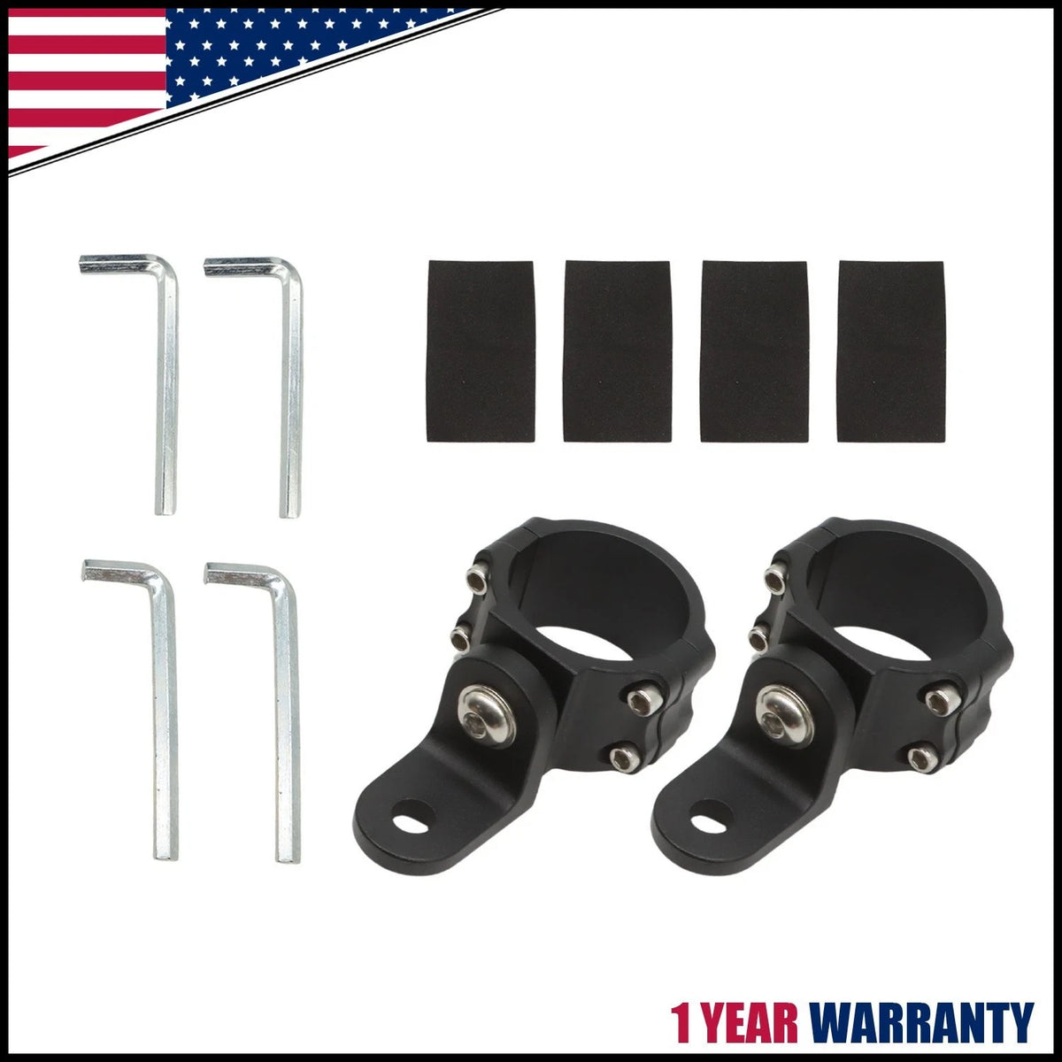 Mount Bracket for UTV ATV (1.75" to 2" Rollbar) LED Whip Light Flag Bar