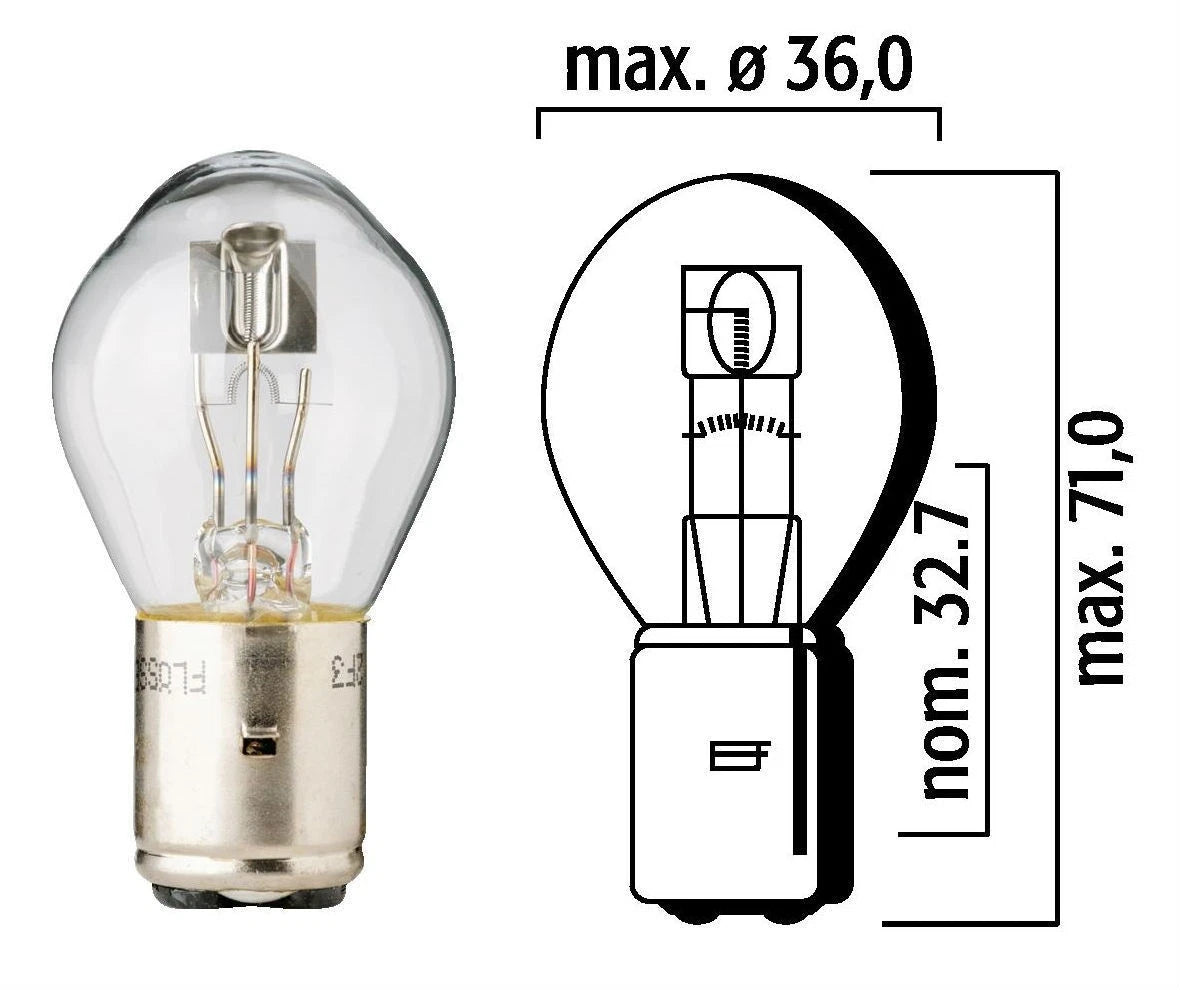 Flosser 24540 12V 45/40W BA20D Headlight Bulb for ATV UTV Go Cart Scooter