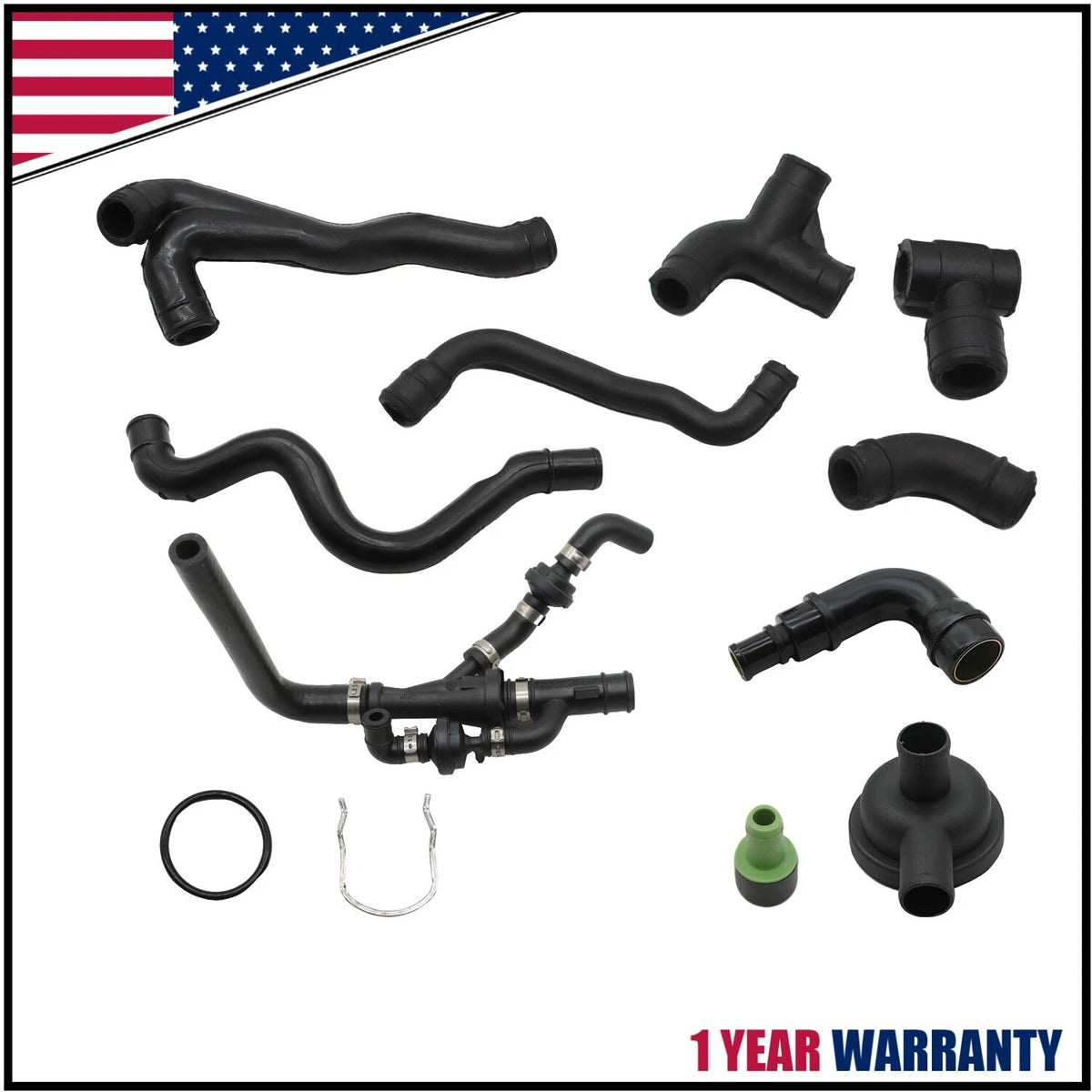 Crankcase Breather Hose Valve Kit for VW Jetta Golf Passat Audi TT A3 A4 A6 (1.8T)