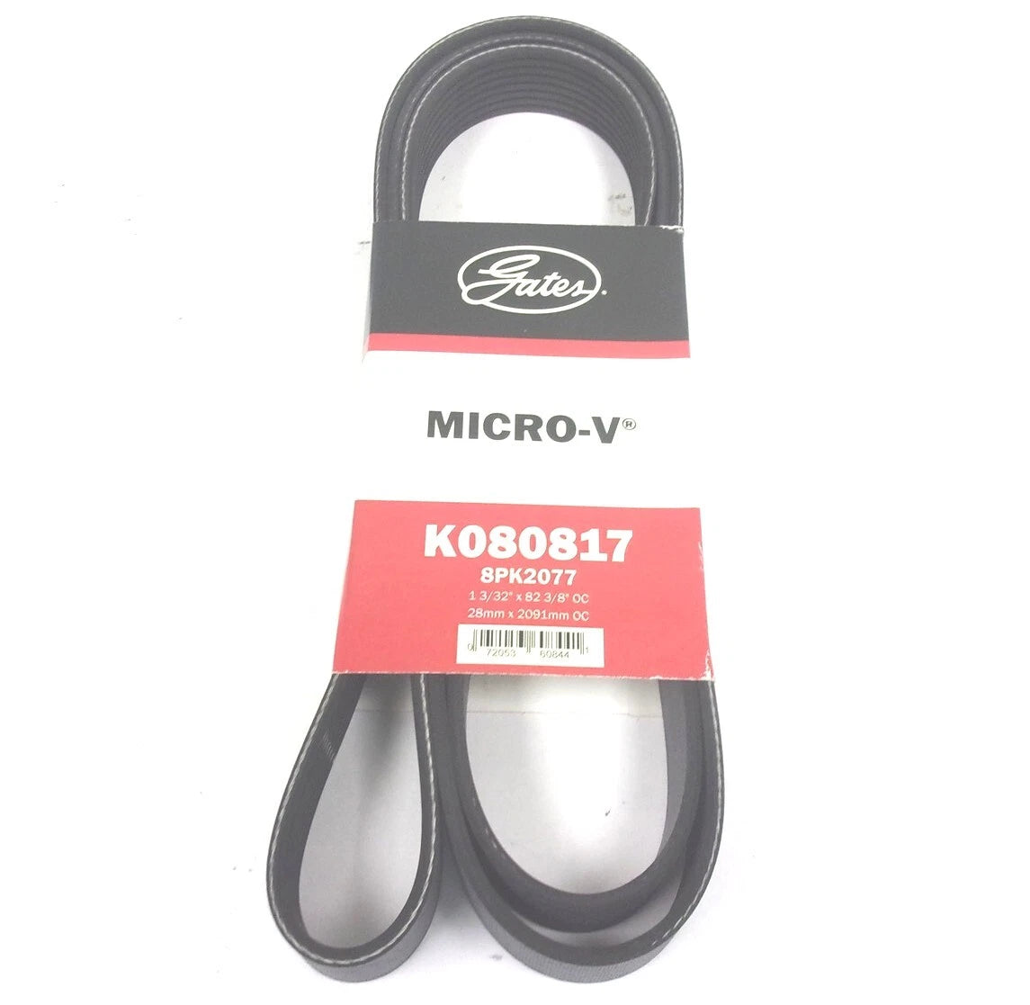 Gates Serpentine Micro-V Belt 8PK2077 for K080817 (Fits 82-3/8" x 1-3/32")