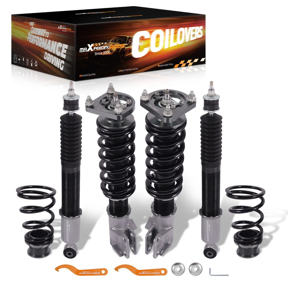 Coilovers 24 Way Damper Adjustable Shock Suspension Kit for Ford Mustang (1994–2004)