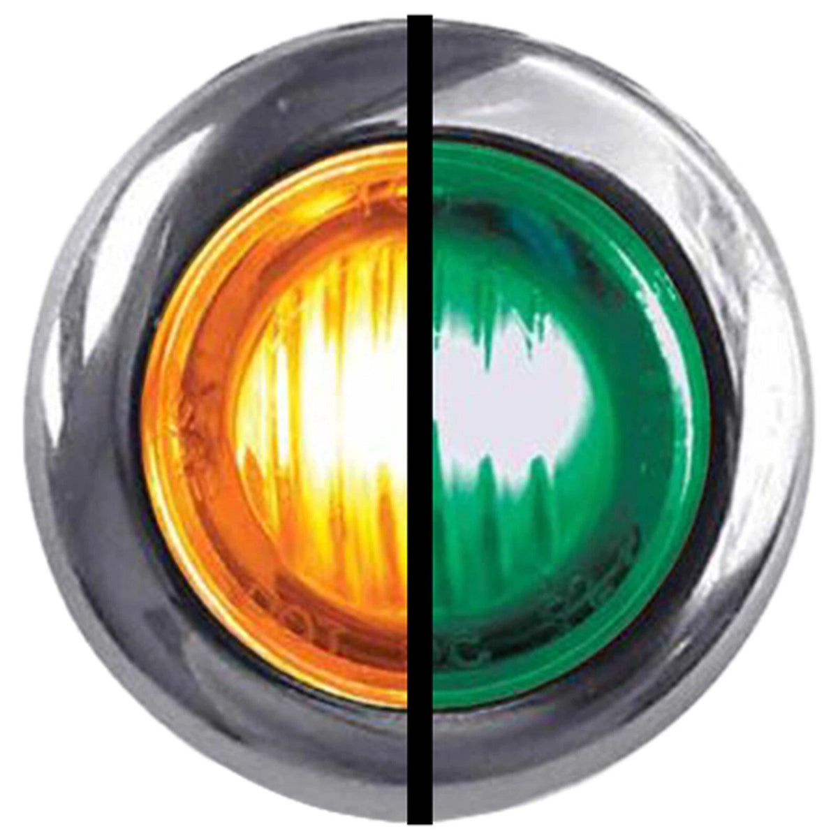 0.75 Inch Amber to Green Dual Revolution LED Mini Button Light for Universal