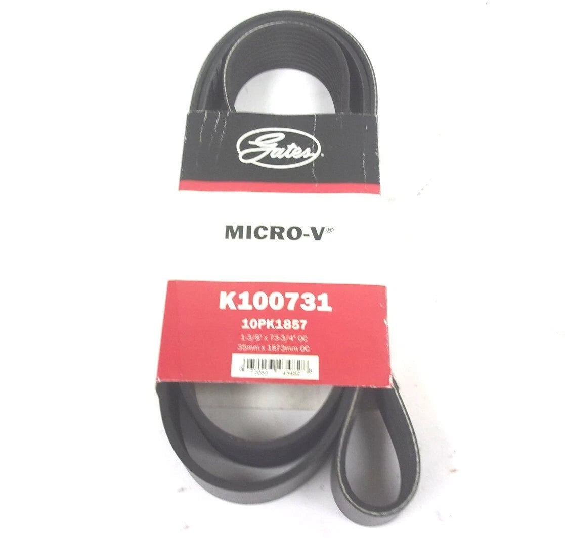 Gates Serpentine Micro-V Belt 10PK1857 for K100731 (73-3/4" X 1-3/8")
