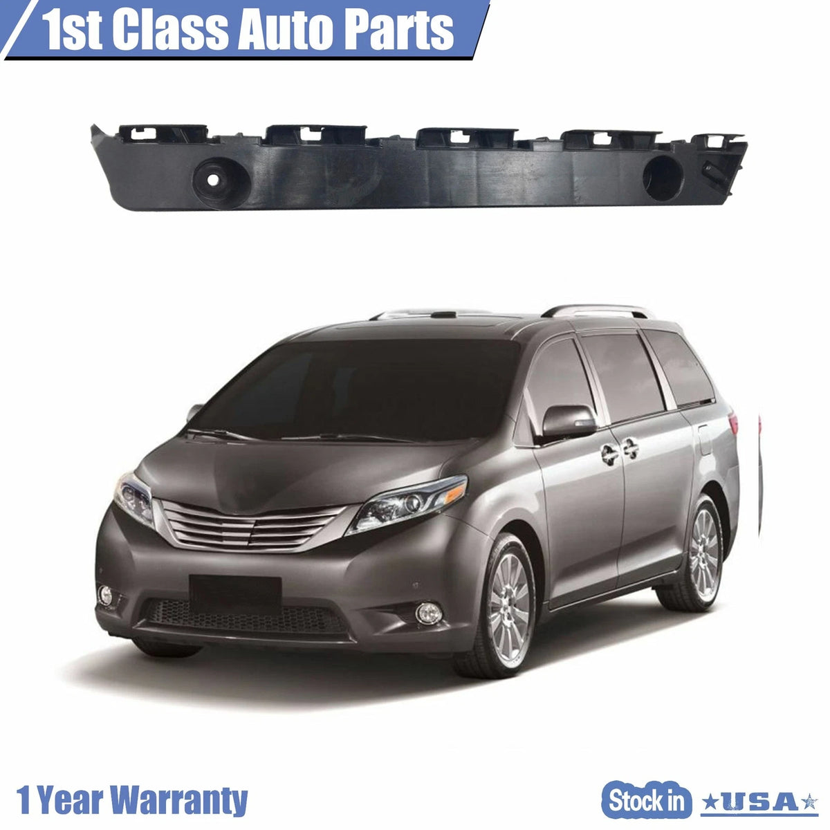 Front Bumper Bracket Support Retainer Left for Toyota Sienna (2011–2018)