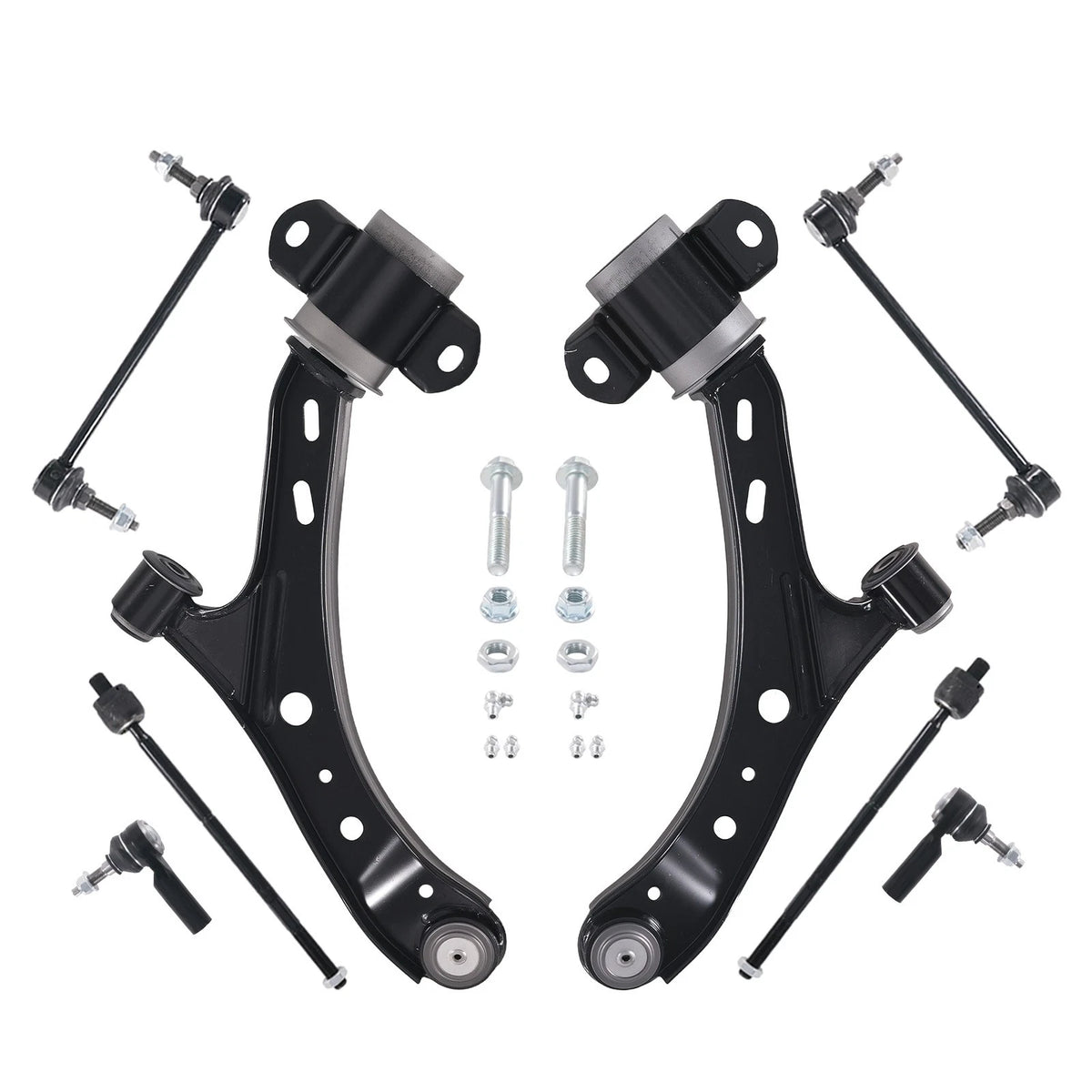 8x Front Lower Control Arms Tie Rod Sway Bar Kit for Ford Mustang (2005–2010)